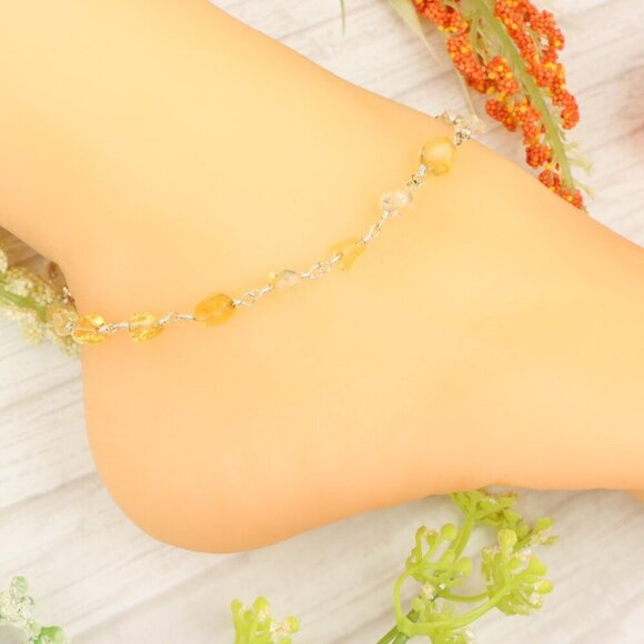 "Handmade Anklet – Elegant & Delicate Jewelry for Women | UNVRC1391 - Picture 9 of 10